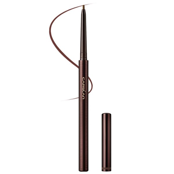 CARSLAN Gel Eyeliner Pencil, Waterproof & Smudgeproof 12H Longwear Retractable Eye Liner with Ultra-Fine Tip Eye Makeup for Women, 02 Natural Brown