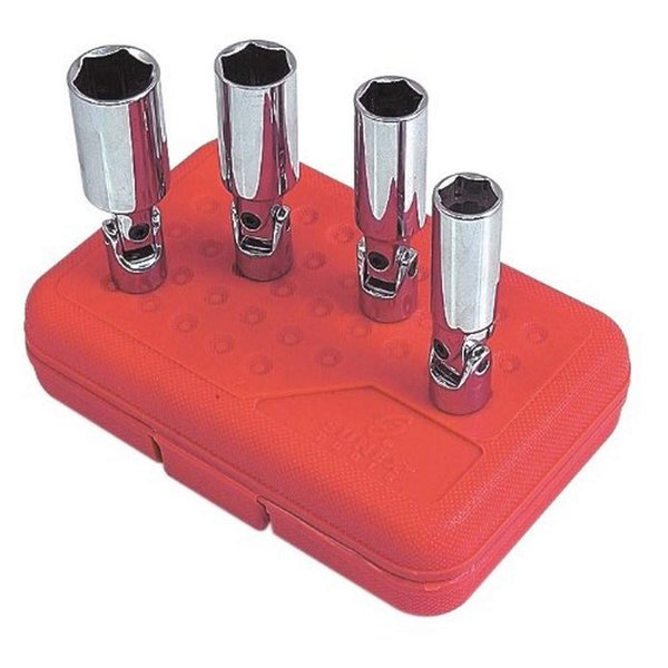 SUNEX TOOLS 8844 3/8-Inch Drive 13/16-Inch Universal Spark Plug Socket, Fully Polished, CR-V 9/16-Inch - 13/16-Inch, 4-Piece
