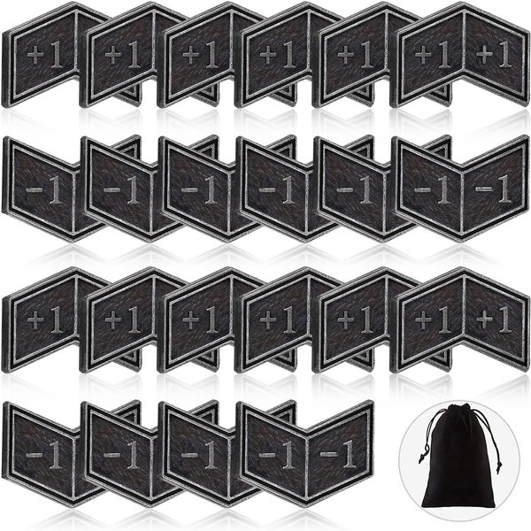 40 Pieces Metal Counters Counter Tokens Silver Metal Tokens Compatible with MTG Card Game Accessory