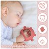 Chumia 3 Pack Baby Teether Teething Toys for Babies 0-6 Months Baby Teething Toy Silicone Anti Dropping Infant Hand Teether Pacifiers Wrist Hand Chew Toys for Sucking Needs (Caramel, Red, Pink)