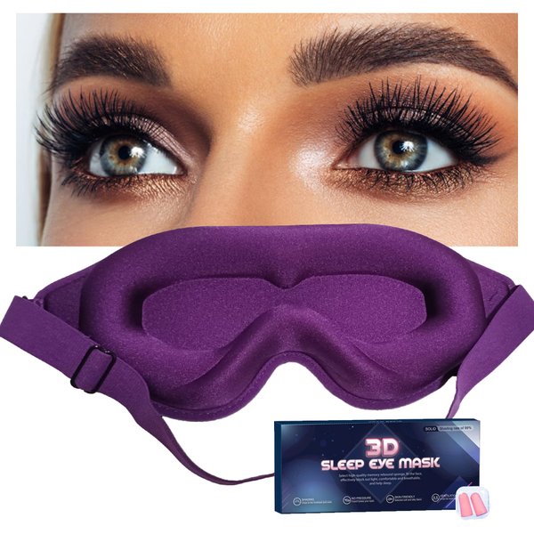 Eye Mask for Lash Extensions, Sleep Mask for Women Eyelash Extension, No Pressure 3D Contoured Lash Extension Sleep Mask, Block Out Light Sleep Protector Eye Shade Cover for Travel Yoga Nap