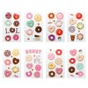 24 Sheets Donut Temporary Tattoos, Birthday Decorations Donut Party Favors for Kids