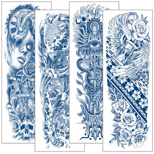 Aresvns Semi Permanent Tattoos for Adult, Realistic Temporary Tattoo Sleeve, Full Arm Temporary Tattoos Waterproof & Long-Lasting 2-3 Weeks Christmas Gift