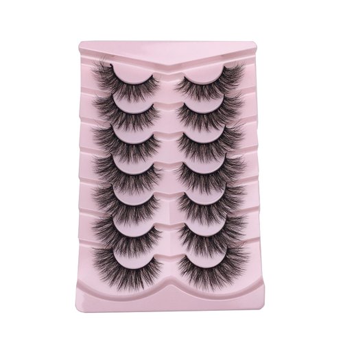 Wffenhefragrance 3D Curl Artificial Mink Eyelashes - Fluffy Wispy Lashes 7 Pairs|Natural Look,Easy to Apply&Reusable|Perfect for Daily Wear,Parties&Special Occasions|9-15-17mm