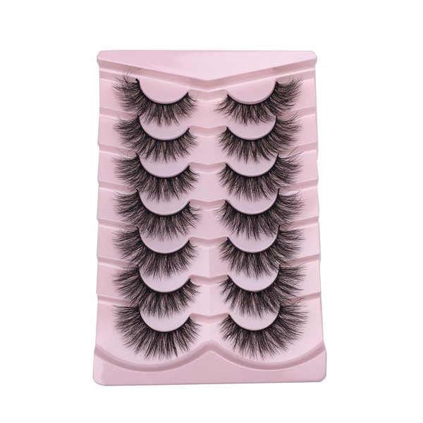 Wffenhefragrance 3D Curl Artificial Mink Eyelashes - Fluffy Wispy Lashes 7 Pairs|Natural Look,Easy to Apply&Reusable|Perfect for Daily Wear,Parties&Special Occasions|9-15-17mm