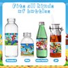 Mario Birthday Party Supplies, 48pcs Mario Birthday Party Decorations Water Bottle Labels, Mario Party Stickers for Water Bottle