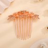 Missgrace Boho Luxury Glitter Sparkly Flower Blue Pink Crystal Rhinestones Hair Side Combs Hairpins Barrettes Bride Hair Clips Accessories for Women Girls (Champagne)