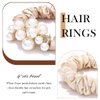 Fashey Pearl Hair Ties Elastic Ponytail Holder Satin Hair Scrunchies Rhinestone Hair Bands Hair Ropes Hair Accessories for Women and Girls（Pack of 3）