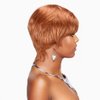Melanin Manes Layered Pixie Cut Short Wig With Bangs Tapered Style 100% Brazilian Human Hair Honey Blonde 30 180% Density Glueless Machine Made With Razor Comb With Wig Cap Adjustable Cap