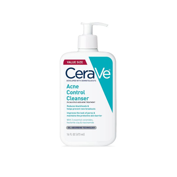 CeraVe 2% Salicylic Acid Acne Face Wash - Purifying Clay Cleanser for Oily Skin,16 fl oz, (Pack of 1)