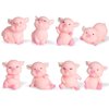 8pcs Miniature Pig Figurines, Pig Cake Topper Cupcake topper, Mini Pig Cerdo Characters Toy, Pig Cake Decorations for Kids Birthday Baby Shower Pig Theme Party Supplies