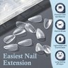 Short Almond Nail Tips, 240pcs Soft Gel X Nail Tips Pre-Shaped Acrylic Fake Nails, Half Matte Full Cover Clear Gelly Press on Flase Nail Tips for Extension Nail Manicure Home DIY 12 Sizes Gelly Tips