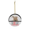 Funny Peeking Every Snack You Make Cream English Angora Rabbit Christmas Ornament - White Circle Ceramic Decoration - Keepsake Gifts for Rabbit Lovers