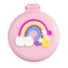 CAIRIAC Pink Folding Hair Brushes, Rainbow Brushes Mirror Set, Stylish Handheld Mirror Hair Tools, Travel Hair Brush with Mirror for Girls Women