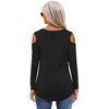 Amoretu Womens Women Tshirt Plain Long Sleeve T Shirts V Neck Tops (Black,M)