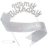 Acenail Birthday Headbands Rhinestone Silver Birthday Headpiece It's My Birthday Sash Birthday Hair Hoop Birthday Crowns Tiaras Party Decorations Birthday Hair Accessories for Women Girls(E-Silver)
