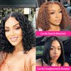 Wear and Go Glueless Wigs Human Hair Pre Plucked Pre Cut Water Wave Bob Wig Human Hair Lace Front Wigs for Beginners No Glue 4x4 Lace Closure Glueless Wigs for Black Women Human Hair 14 Inch