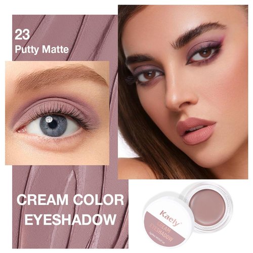 FeiCuiYun Single Cream Putty Matte Eyeshadow Palette Makeup, Natural Single Mini Instant Holographic Eyeshadow For Older Women, Sombras Crema Para Ojos, Talc, Paraben & Cruelty Free, 23