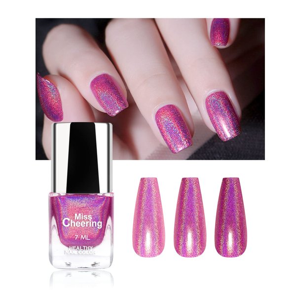 Ownest Holographic Nail Polish, Gorgeous Glossy Holographic Halo Glitter Polish Nail Art Nail Pigment Diamond Laser Nail Polish-LS03