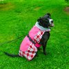 Doggie Design Alpine All-Weather Dog Coat with Reflective Night Safety Straps and Trim - Tough, Thick Warm Fleece Interior and Waterproof Outer Polyester - Raspberry Plaid (M)