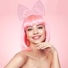 Domkier 2 Piece Bow Headbands Pink Big Bow Hair Band,Halloween Christmas Headdress for Women and Girls, Cosplay Party Decor Supplies