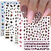 Leopard Nail Stickers for Nail Art,6Sheets Self-Adhesive Leopard French Nail Decals for Designer DIY Nail Art Supplies Pink Blue Brown Leopard Design 3D Nail Art Stickers for Women Girls Manicure Tips