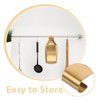 Cabilock Golden Stainless Steel Utensil Holder for Kitchen Counter - Spoon Rest and Ladle Holder for Cooking Utensils Space-Saving Design Easy to Clean Kitchenware