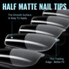 TOMICCA Medium Coffin Nail Tips, 240Pcs Half Matte Gel x Nail, 15 Sizes Nail Extension Tips Set, Full Cover Pre Shaped Fake Nails for Beginner and Professional DIY Nail Salon