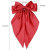 Red Hair Bow Black Hair Bow, 2PCS Big Bows for Girls Hair Bow Clips, Red Bow for Hair Black Bow for Hair Clips, Satin Hair Bows with Long Tail Alligator Clips, Coquette Bows Accessories