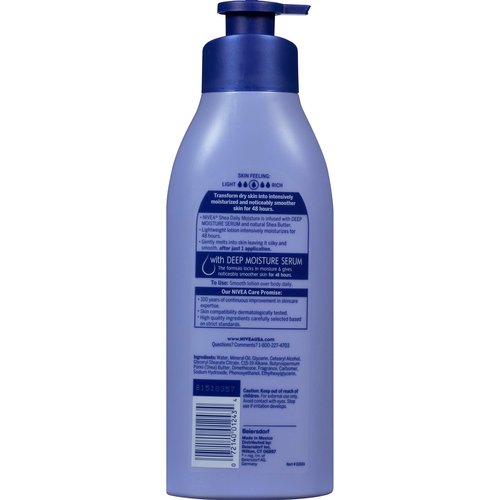 NIVEA Shea Daily Moisture Body Lotion, 16.9 oz (Pack of 4)