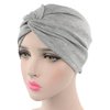 Chemo Sleep Turban Headwear Scarf Beanie Cap Hat for Cancer Patient Hair Loss (Grey)