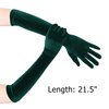 EORUBE Long Opera Gloves for Women Velvet Gloves 1920s Flapper Stretchy Elbow Length Halloween Costume Gloves (Dark Green)