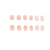 White French Tip Press on Nails Short NEWSPIED Petite Flower Fake Nails with Designs Full Cover Acrylic Nails White Floral False Nails Glossy Cute Glue on Nails for Women Girls Manicure 24Pcs
