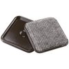 SoftTouch 2 1/2" Square Reusable Carpet Bottom Furniture Caster Cups to Protect Hardwood, Tile or Laminate Floors, Brown/Gray (4 Pack)