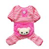 Petparty® Cute Bear Comfy Dog Pajams Dog Shirt Stripes Dog Jumpsuit Pet Dog Clothes (Pink, XL) Back 14" for Small Dog Only