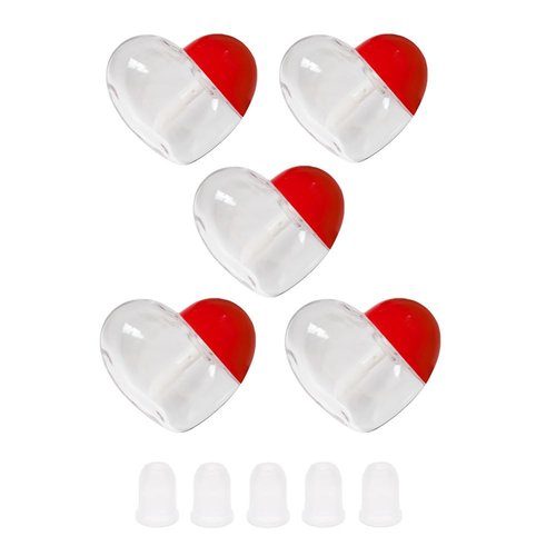 AKOAK 5 Pcs 5ml Empty Bottle of Heart-shaped Lip Gloss, Reusable, Creative and Lovely Handmade DIY Lipstick Box, Suitable for Girls to Use DIY Makeup