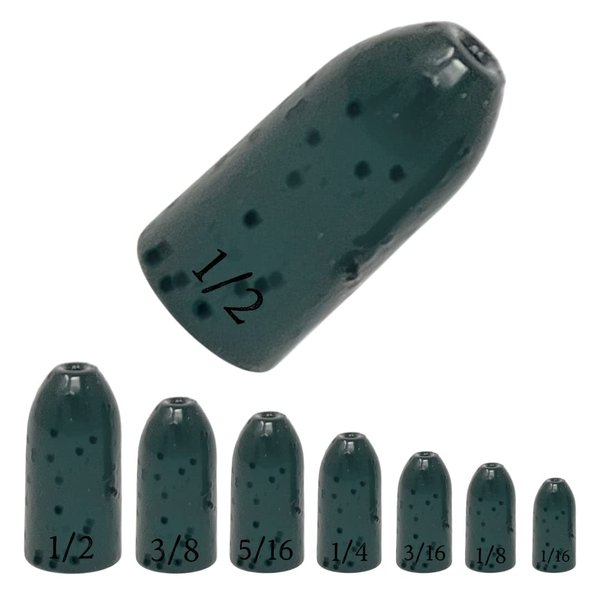 Reaction Tackle Tungsten Bullet Fishing Weights/Worm Sinkers for Bass Fishing - 1/16 Watermelon