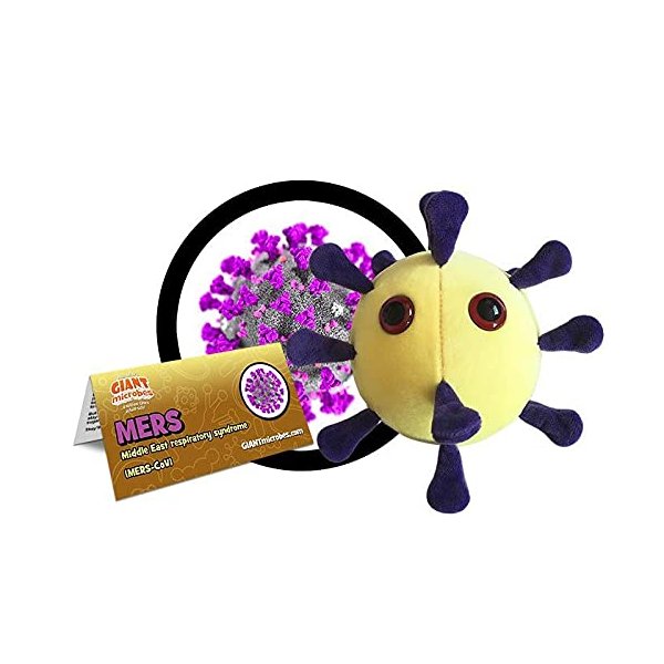 GIANTmicrobes MERS Plush - Soft Plush Features The Signature Spike Proteins of The Virus, Great Gift for Scientists, Educators and Healthcare Workers, Includes a Card with Factual Information