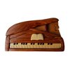 Handmade Wooden Art TRICK SECRET Piano Jewelry Puzzle Trinket Box (3026)
