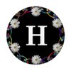 Cell Phone Pop Out Holder,Black White Daisy Flower Letter H PopSockets Grip and Stand for Phones and Tablets