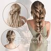 REECHO Hair Extensions, 4PCS Clip in Hair Extensions HE001 Natural Soft Synthetic Hairpieces for Women, Platium Blonde