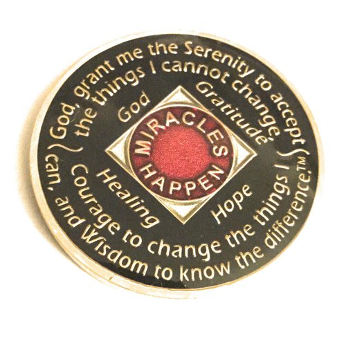 21 Year NA Black & Red Medallion -Chip, Coin, Token