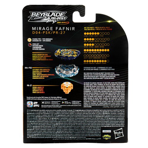 Beyblade Burst Pro Series, Mirage Fafnir Starter Pack, Competition Spinner with Launcher, F7801ES0