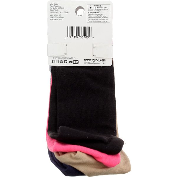 Scunci 5-pack Basic Headwraps- Blue, Brite Green, Gray, Black, and White