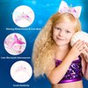 BAHABY Birthday Princess Party Decorations Mermaid Crown Pink Bow Headband Little Mermaid Costume Rhinestone Hair Accessories for Girls