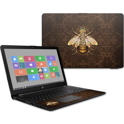 MightySkins Skin Compatible with HP 15t Laptop 15.6" (2017) - Steampunk Bee | Protective, Durable, and Unique Vinyl Decal wrap Cover | Easy to Apply, Remove, and Change Styles | Made in The USA