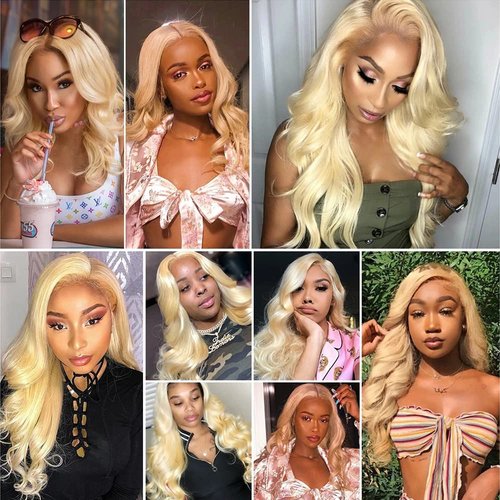 613 Bundles Blonde Body Wave Human Hair Bundles Brazilian 613 Body Wave Bundles Human Hair Weave 3 Bundles 12 14 16 Inch Unprocessed Virgin Hair Blonde Bundles Hair Extensions