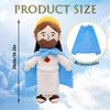 Yelakey Jesus Plush Jesus Stuffed Doll with Cloak Heart of Jesus Plushie Savior Doll Religious Party Favors for Kids Christening Easter (Blue)