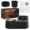Pro Mael Reusable Vertuo Pods Refill Kit for Nespresso, Vertuo Capsule Refillable Tools with 52 Pcs Aluminum Foil Lids, Compatible with Nespresso VertuoPlus Espresso Machine