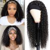 Angie Queen Headband Wig Human Hair Curly Human Hair Wigs for Black Women Glueless None Lace Front Wigs 180% Density (18" Headband wigs)